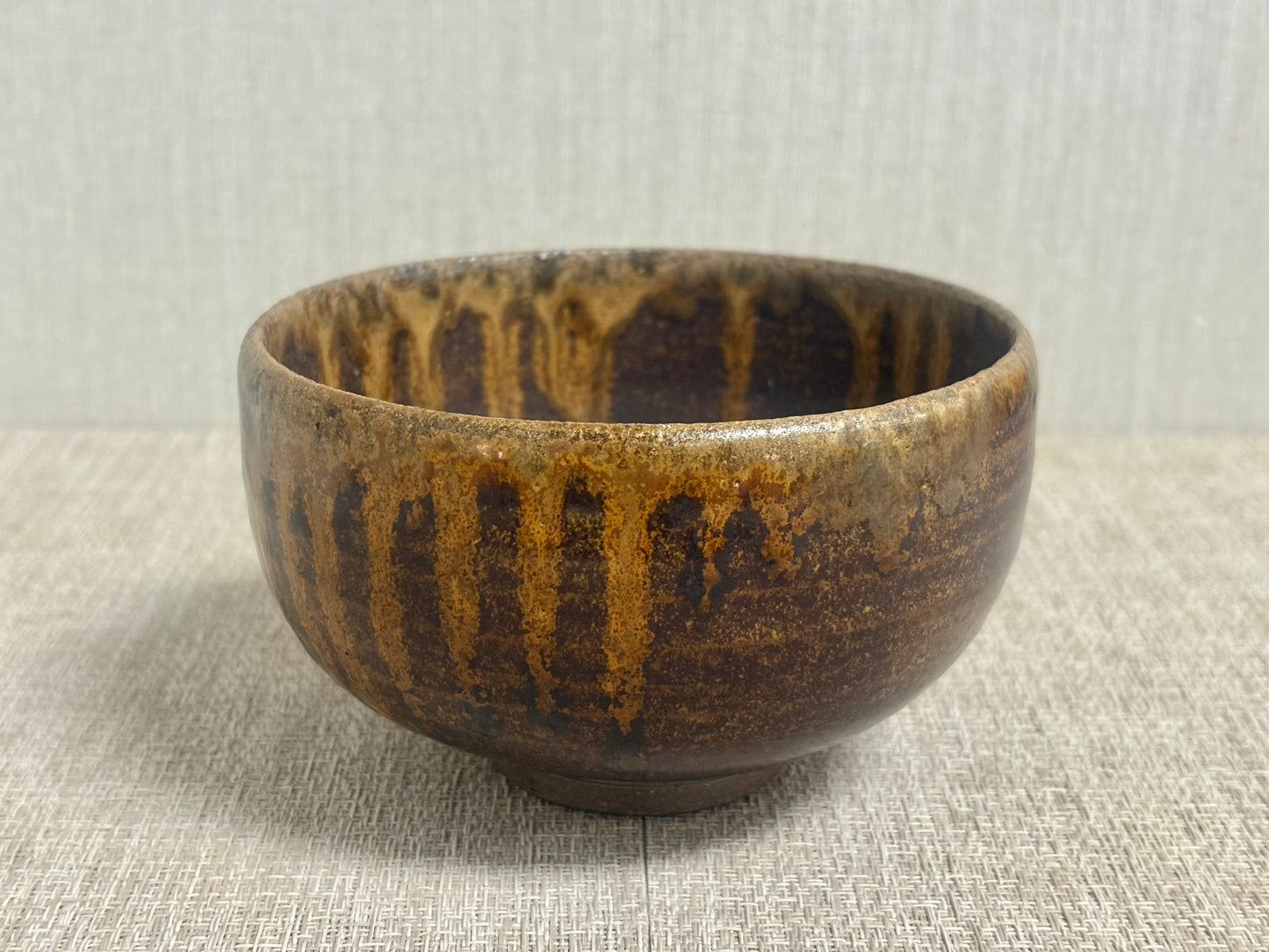 SBKTB167 作家品 丹波燒 窯変 茶碗 流軸 (保護箱付)