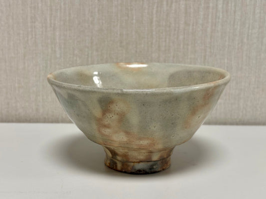SBKTB284 萩焼 森島一伸造 茶碗(前大徳寺細合喝堂書付)(銘:よろこひ)