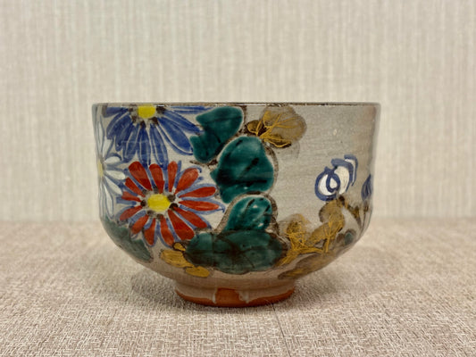 SBKTB201 乾山造　満菊　茶碗 京燒
