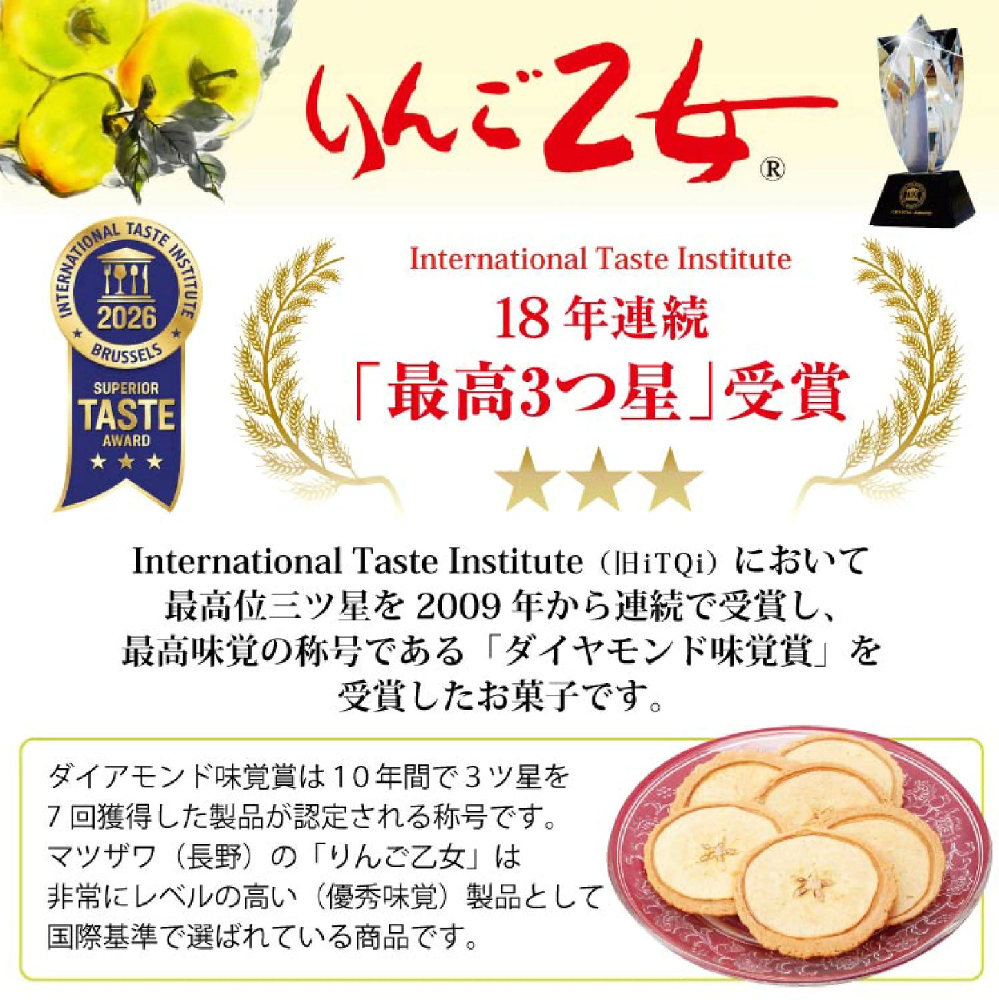 《新年送禮》信州長野 蘋果乙女 蘋果煎餅 和菓子【16入】